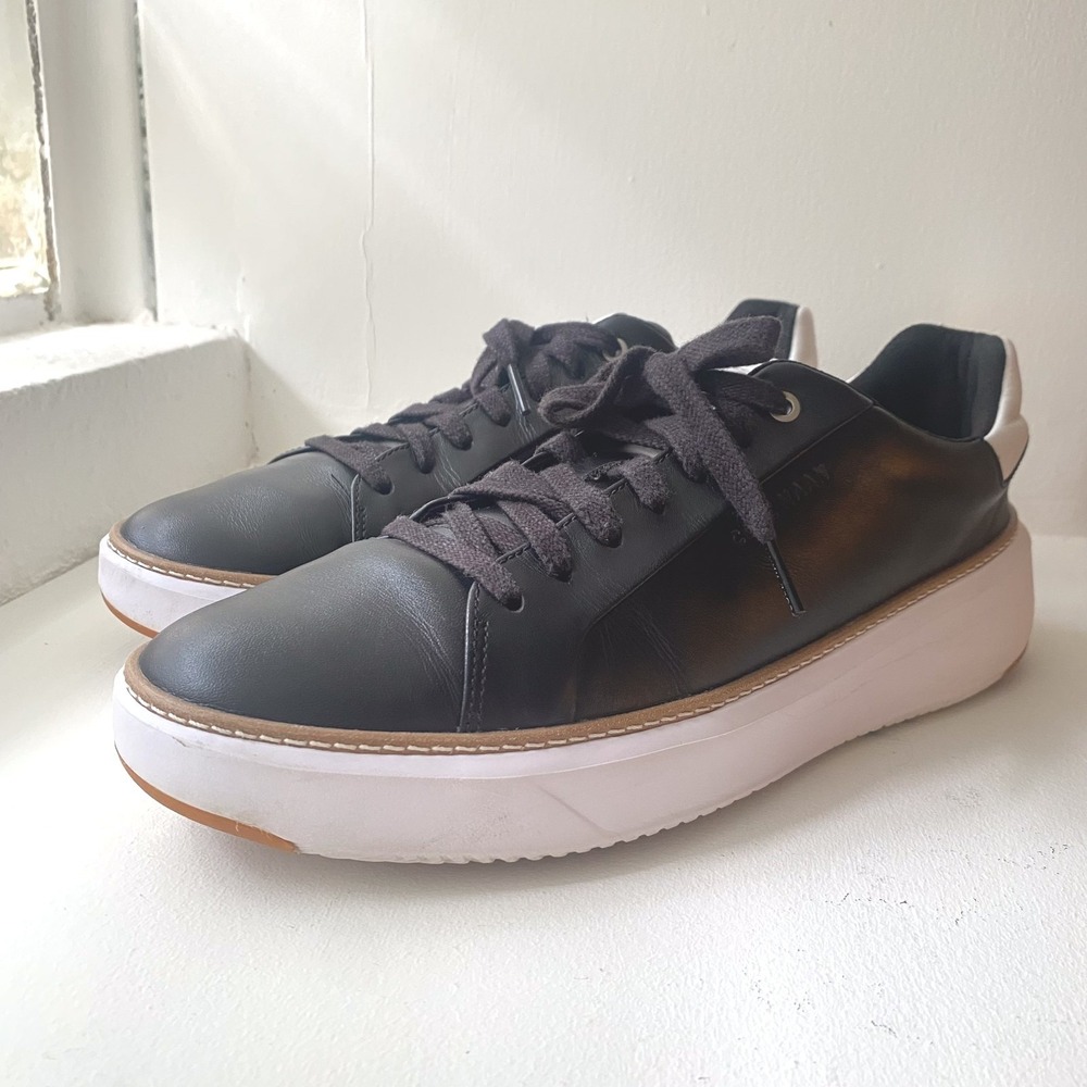 Cole Haan Grand Crosscourt Daily Sneaker 10M Black Leather C34225 Low Top Mens
